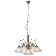 LU BRONZE CSILLÁR 5*E27 60W BRONZ/ÜVEG 60*100CM