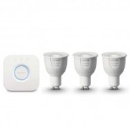 Philips - Hue Kezdőkészlet 6,5W GU10 színes hangulatizzó (3db) + bridge