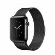 Apple Watch Series 2 - 42 mm-es, asztrofekete rozsdamentesacél tok asztrofekete milánói szíjjal