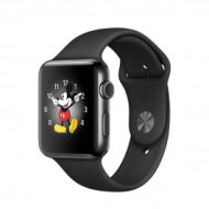Apple Watch Series 2 - 42 mm-es, asztrofekete rozsdamentesacél tok fekete sportszíjjal