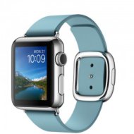 Apple Watch - 38 mm-es, rozsdamentes acél tok közepes cinegekék színű szíjjal, modern csattal