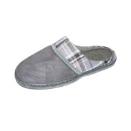 FÉRFI LÁBÁGYAS HÁZIPAPUCS, SZÜRKE-KEKI, TEXTIL, 41-46-IG