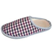 FÉRFI HÁZIPAPUCS, KOCKÁS-BORDÓ, TEXTIL, 41-46-IG