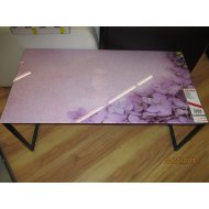 ÜVEGASZTAL FÉM LÁBBAL, VIRÁG MINTA (NAGY) 105X55X45CM Outlet