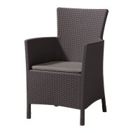 IOWA MŰRATTAN FOTEL 62X60X85CM BARNA, PÁRNÁVAL
