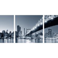 VÁSZONKÉP PANORÁMA 150X50CM QUEENSBORO HÍD ÉJJEL, NEW YORK