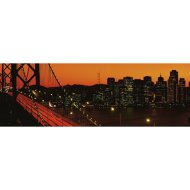VÁSZONKÉP PANORÁMA 150X50CM BAY BRIDGE NAPLEMENTEKOR
