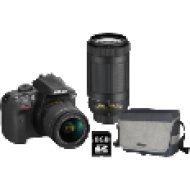 D3400 + AF-P 18-55 VR + AF-P 70-300 VR + 8GB SD + táska Kit