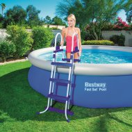BIZTONSÁGI LÉTRA 107CM 2+1 ÁGÚ ELTÁVOLÍTHATÓ LÉTRAFOKOKKAL