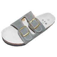 FÉRFI BIO PAPUCS 41-46-IG, SZÜRKE, BŐR/TEXTIL/EVA