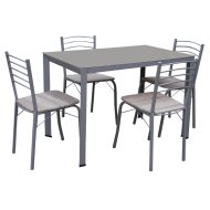 ÉTKEZŐGARNITÚRA ASZTAL+4 SZÉK, ÜVEGLAPOS,SONOMA TÖLGY/SZÜRKE