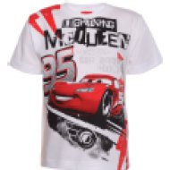 Villám McQueen fiú rövid ujjú, fehér - 128-134