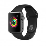 Apple Watch Series 3 - 38 mm-es, Asztroszürke alumíniumtok fekete sportszíjjal