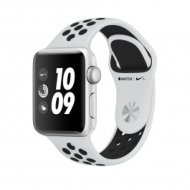 Apple Watch Series 3 Nike+ 38-mm-es, ezüstszínű alumíniumtok platinaszín–fekete Nike sportszíjjal
