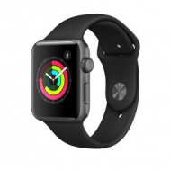 Apple Watch Series 3 - 42 mm-es, Asztroszürke alumíniumtok fekete sportszíjjal