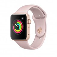 Apple Watch Series 3 - 42 mm-es, Aranyszínű alumíniumtok rózsakvarcszínű sportszíjjal