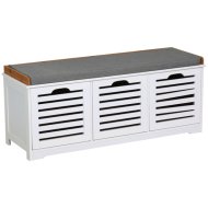 TÁROLÓS ÜLŐKE 3 TÁROLÓDOBOZZAL MDF/SZÜRKE/FEHÉR 105X43X34CM