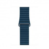 Apple - 42 mm-es, kozmoszkék bőrszíj – Közepes