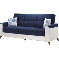 SICILY KANAPÉ KÉK/FEHÉR SZÖVET+PU FF.120X188CM 225X97X90CM