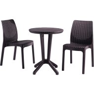 BALKON SZETT "BISTRO SET" BARNA RATTAN HATÁS 2DB SZÉK+ASZTAL ONLINE Outlet