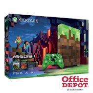 Microsoft Xbox One S Minecraft Limited Edition konzol + tartó + kontroller