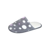 NŐI HÁZIPAPUCS PÖTTYÖS, 36-41-IG, PINK-SZÜRKE, TEXTIL