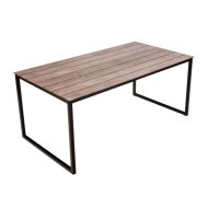 ÜVEGASZTAL FÉM LÁBBAL, FA MINTA (NAGY) 105X55X45CM Outlet