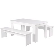 MÜNCHEN ÉTKEZŐSZETT PADDAL FEHÉR 140X75X80CM,140X45X37 Outlet