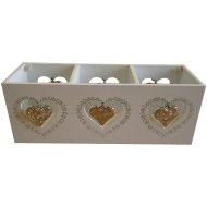 TÁROLÓ 3-RÉSZES FÜGGŐ SZÍVEK 23,5X8X8CM MOREFOUND *R:296698* Outlet