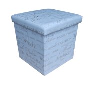 DESIGN TÁROLÓS ÜLŐKE FEHÉR FELIRAT 38X38X37,5CM Outlet
