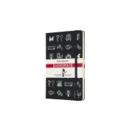 Moleskine notesz Large kemény fekete vonalas Monopoly Ikonok