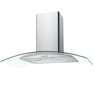KÜRTŐS PÁRAELSZÍVÓ 90CM INOX 1 MOTOROS 300M3/H TEMPERÁLT ÜVEG