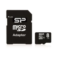 Silicon Power microSDHC 8GB CL10 kártya adapterrel
