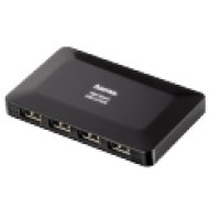 fekete 4 portos USB 2.0 HUB + Hálózati táp (78472)
