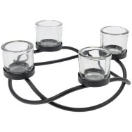 MÉCSESTARTÓ 4DB-OS 28X28X12,5CM FÉM ÉS ÜVEG Outlet