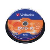 DVD-R lemez 4,7 GB 16x, 10db hengeren AZO