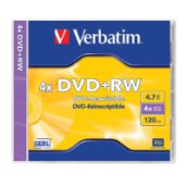 DVD+RW újraírható lemez 4,7 GB 4x, normál tokban, SERL