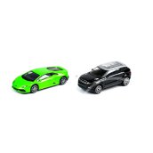 Bburago: kisautók 1:43 - zöld Lamborghini Huracán LP610-4 és fekete Land Rover LRX Concept