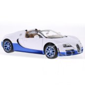 RC Bugatti Veyron Grand Sport Vitesse távirányítós autó 1/18 kék-fehér - Mondo Motors