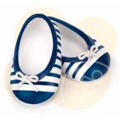 Nenuco: Kék-fehér csíkos baba balerina cipől 42cm-es babákhoz