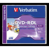 DVD+R Double Layer kétrétegű lemez, normál tokban, nyomtatható felület