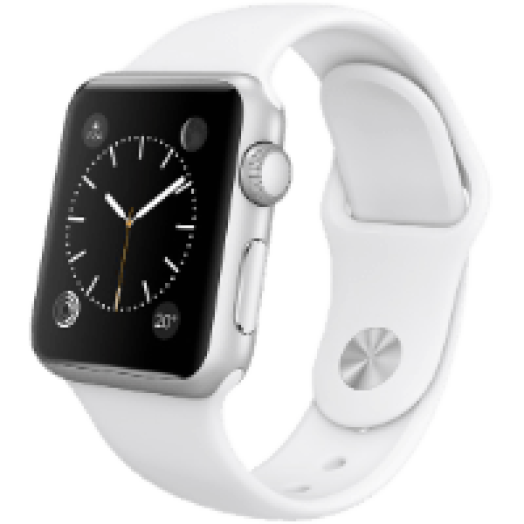 Watch Sport 38 mm-es, ezüstszínű alumíniumtok fehér sportszíjjal (mj2t2hc/a)