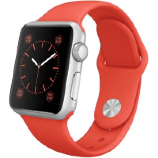 Watch Sport 38 mm-es, ezüstszínű alumíniumtok narancssárga sportszíjjal (mlcf2hc/a)