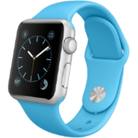 Watch Sport 38 mm-es, ezüstszínű alumíniumtok kék sportszíjjal (mlcg2hc/a)