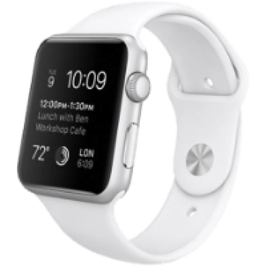 Watch Sport 42 mm-es, ezüstszínű alumíniumtok fehér sportszíjjal (mj3n2hc/a)