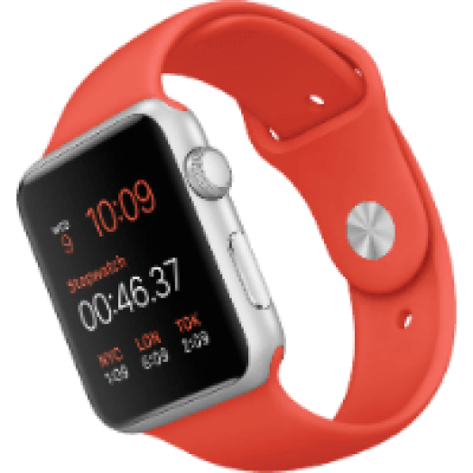 Watch Sport 42 mm-es, ezüstszínű alumíniumtok narancssárga sportszíjjal (mlc42hc/a)