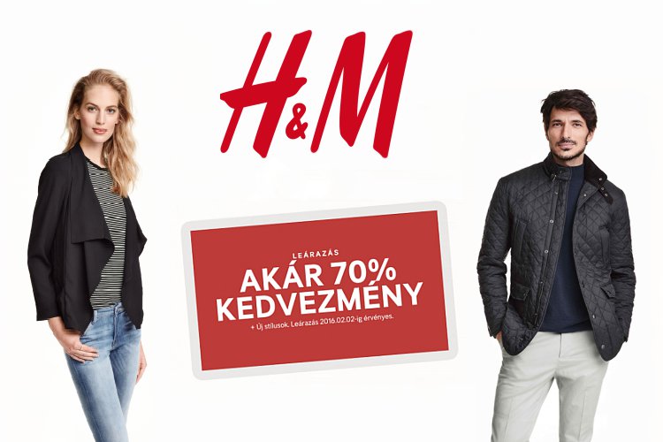 Utolsó lehetőség! Akár 70% kedvezmény a H&M-ben!
