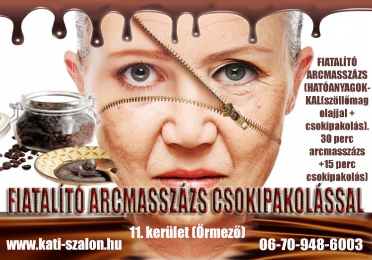 Arcmasszázs csoki pakolással. Kati-Szalon