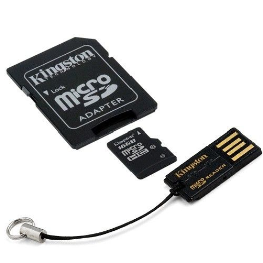 Kingston 16Gb Gen2 MicroSDHC adapterrel + USB Class 10