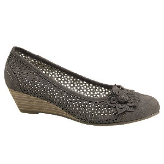 Lézervágott szürke éktalpú pumps